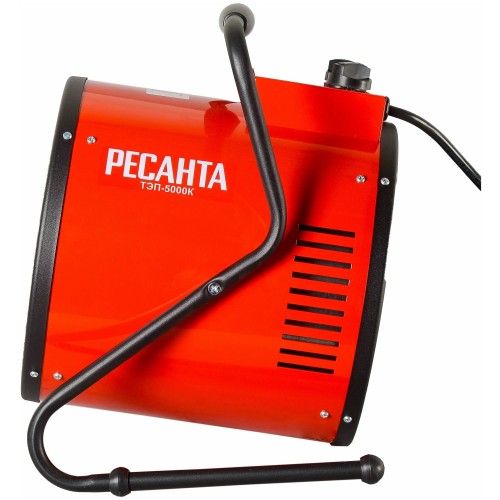 Тепловые пушки Ресанта ТЭП-5000К 67/1/5 Тепловая электрическая пушка { круглая, 380В, вентилятор/2500/5000 Вт, 8,5 кг }